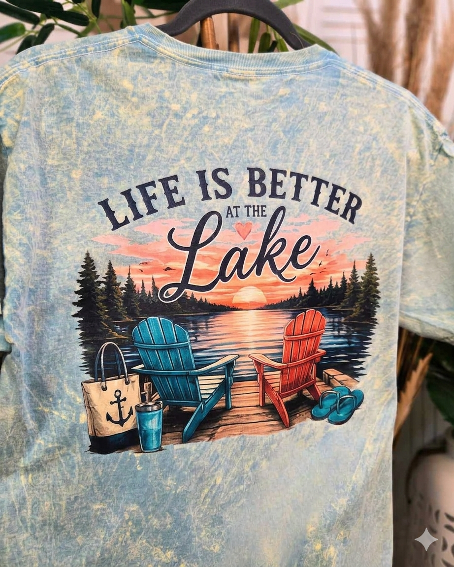 Life is Better At The Lake Mineral Washed Graphic Shirt