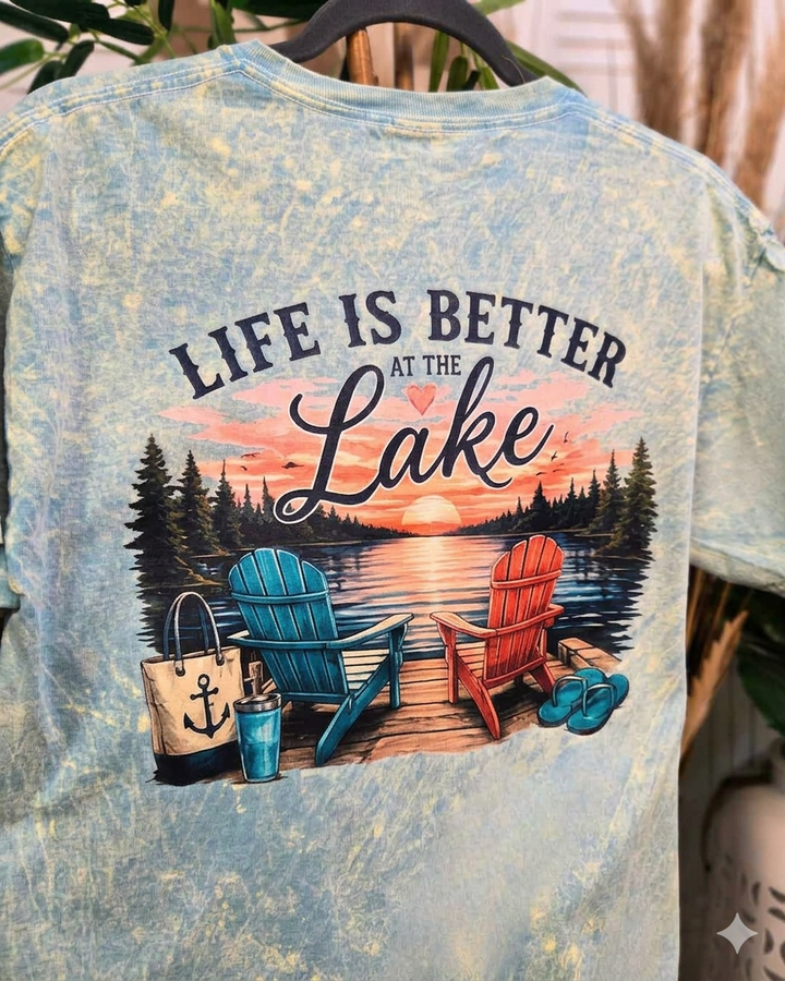 Life is Better At The Lake Mineral Washed Graphic Shirt