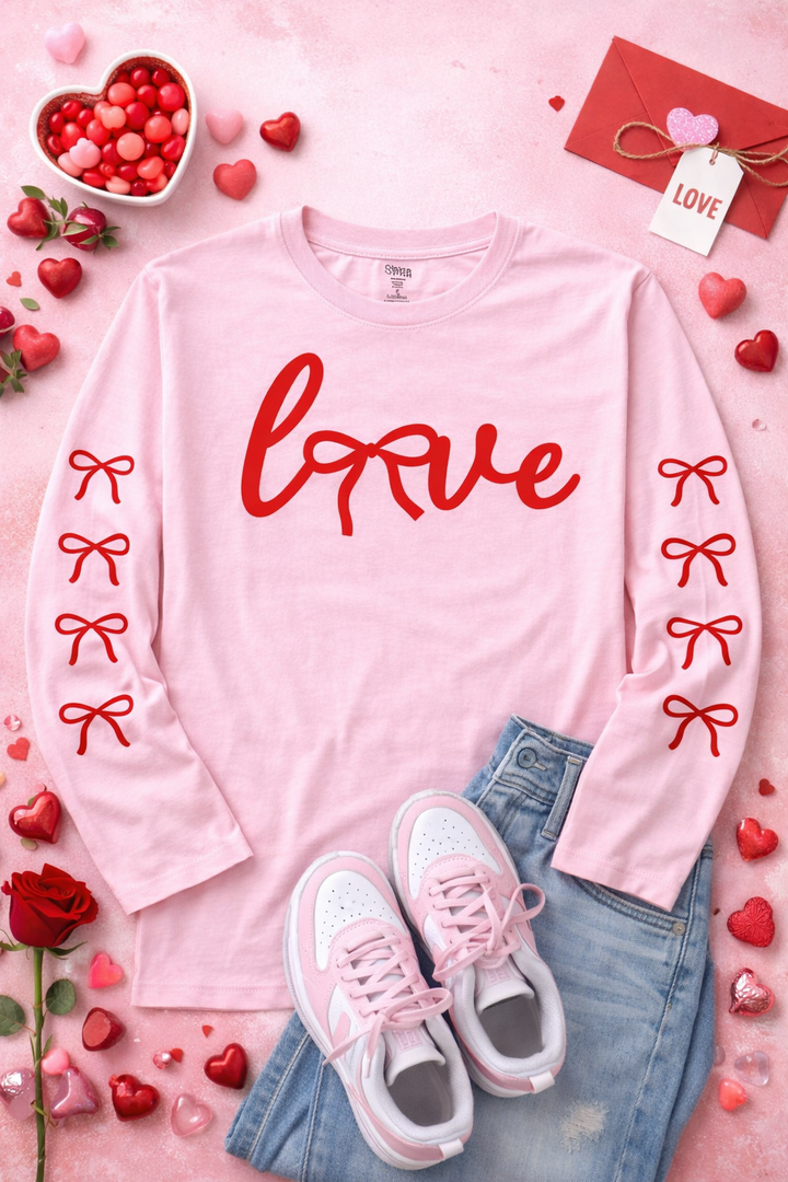 Lovely Bows Graphic Long Sleeve T-Shirt