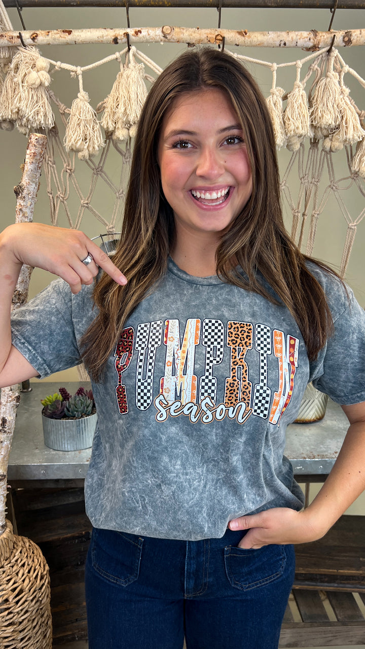 Pumpkin Season Halloween Mineral Washed Graphic Shirt