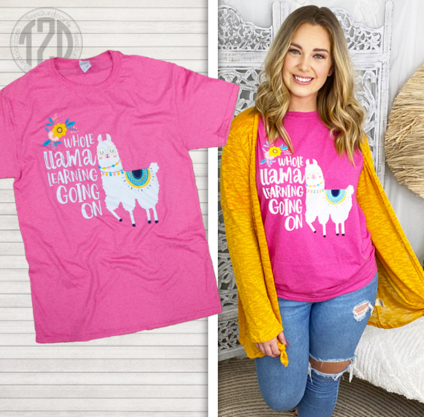 whole-llama-learning-teacher-tshirt